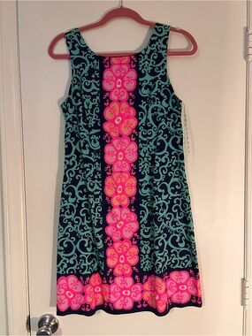 Lilly Pulitzer Navy, Teal & Hot Pink Sleeveless Mini Dress